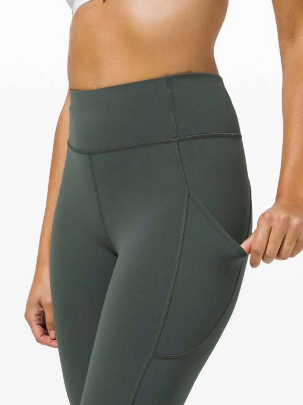 Lululemon Invigorate High-Rise Crop 23” Size 10 Smoked Spruce Workout Gym